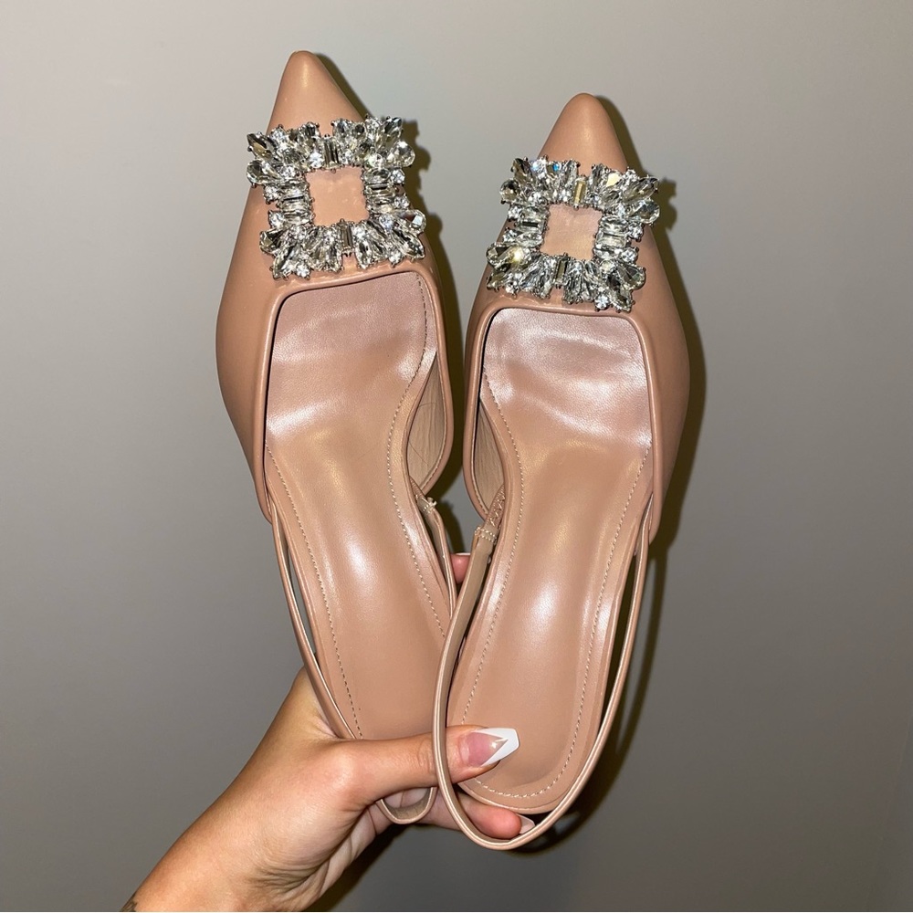 ❌SOLD❌ Square Gemstone Embellished Kitten Heels - Picture 1 of 6
